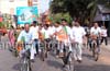 BJP organizes bicycle rally against petrol price hike
